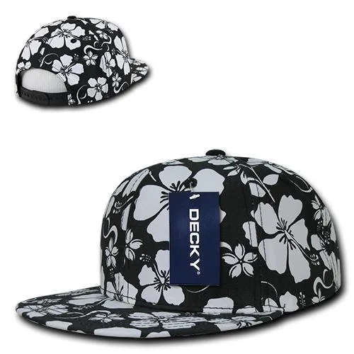 Decky 1065 Floral Flat Bill Snapback Hat